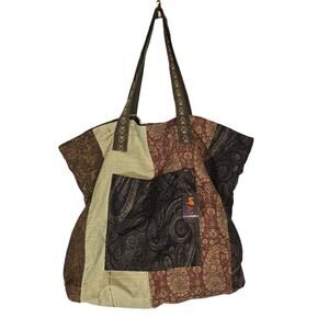 Anu Tote Paisley Boho Bag‎ Magnet Patchwork Tapestry Market Shopping Upcycled